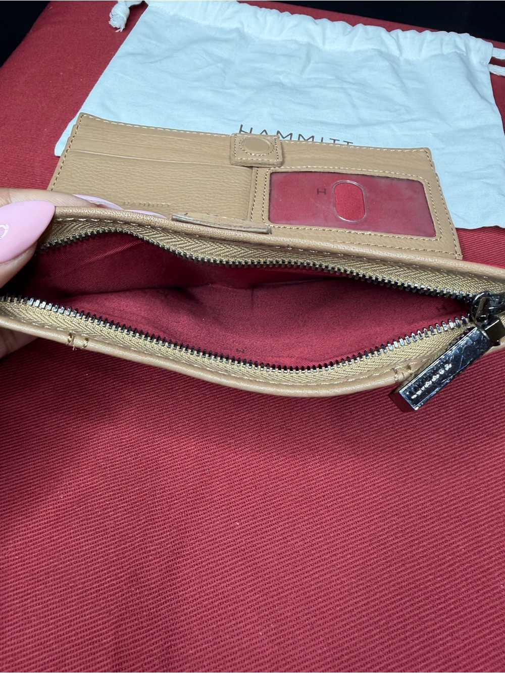 Hammitt Sculpted Taupe Wallet with Black Button Accents - Picture 5 of 7